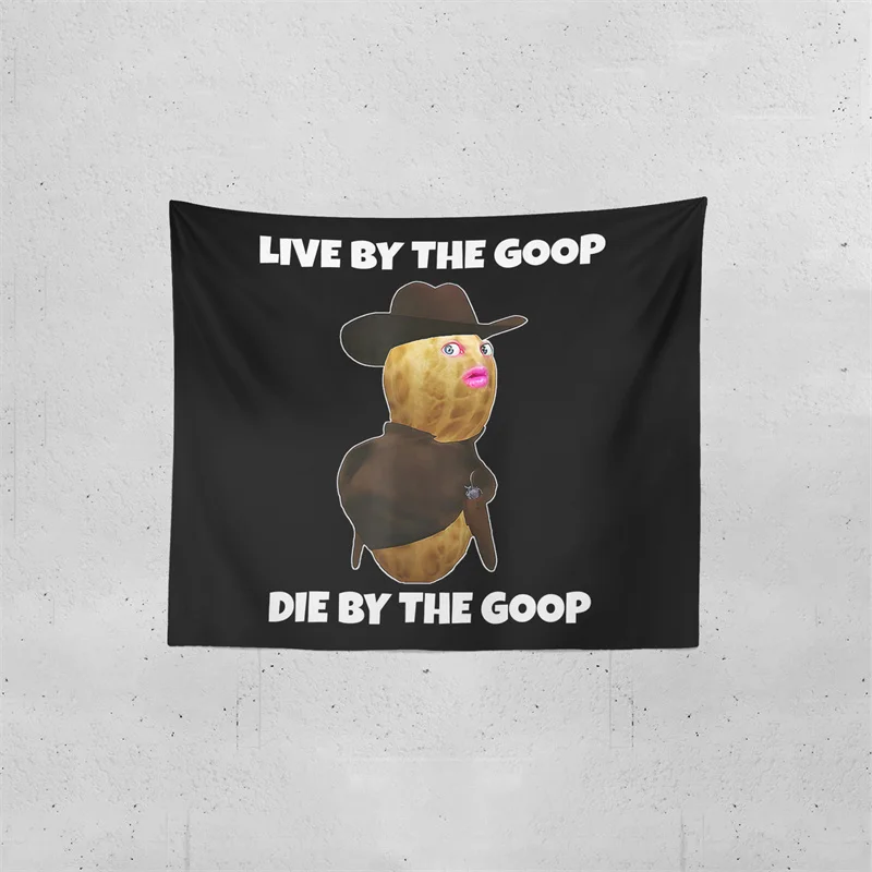 Aertemisi Burnt Peanut Tapestry Die By The Goop Wall Hanging Funny Meme Art for Bedroom Living Room College Dorm Party