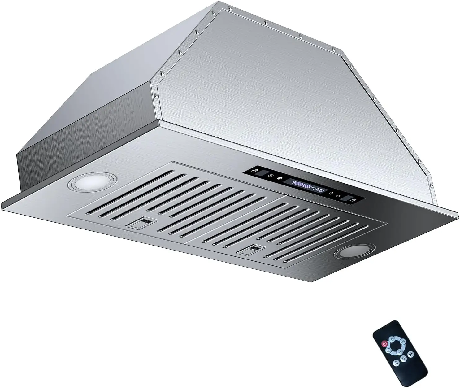 

Вставка для вытяжки Ran 30 дюймов со встроенной кухонной вытяжкой 900CFM с 4-скоростным датчиком, сенсорным пультом дистанционного управления, таймером задержки, 2 шт. Li