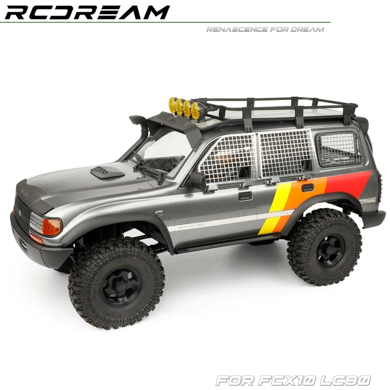 RCDream Folding Window Mesh Rear Side Simulation Foldable Protective Net Metal Parts For 1 10 FCX10 LC80 Rc Crawler Car
