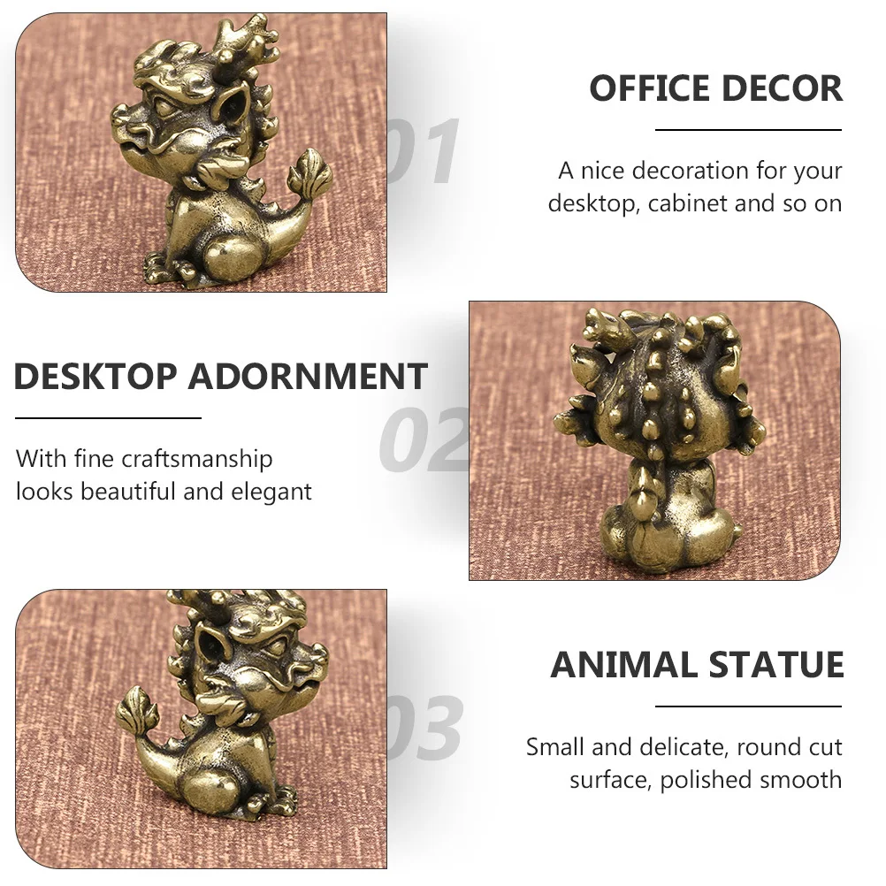 

Brass Wealth God Statue Fine Craftsmanship Golden Desktop Decor Animal Ornament Home Office Feng Shui Small Decoration