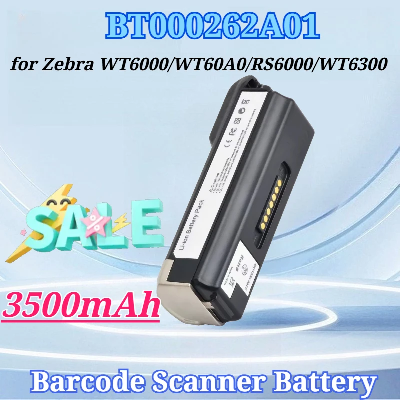 

3500mAh for BT000262A01 BTRY-NWTRS-33MA-01 for Zebra WT6000 WT60A0 RS6000 WT6300 Barcode Scanner Batteries