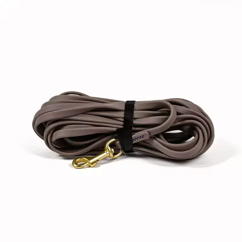 1,5-9 m PVC-beschichtete Hundeleine, 1 cm breit, 4 mm dick, wasserdicht, lange Trainingsleine mit Messinghaken für kleine und mittelgroße Hunde