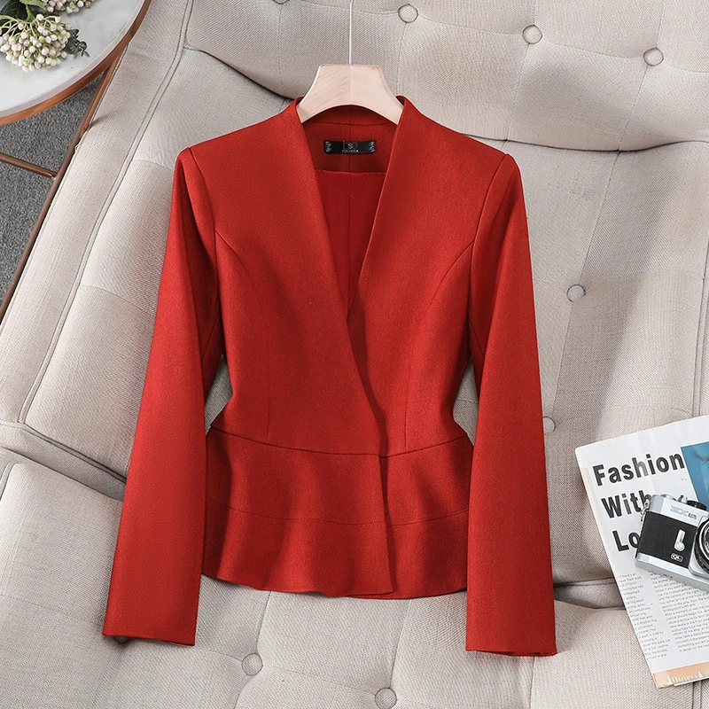 AIyssa Fashionable professional women's long-sleeved suit jacket, elegant charming, slim comfortable, 2025 new style