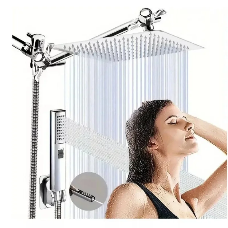 

Настенный набор насадок для душа Цельнометаллическая насадка для душа 10-дюймовая насадка для душа с дождевой насадкой высокого давления Комбинированная насадка для душа/ручная насадка для душа