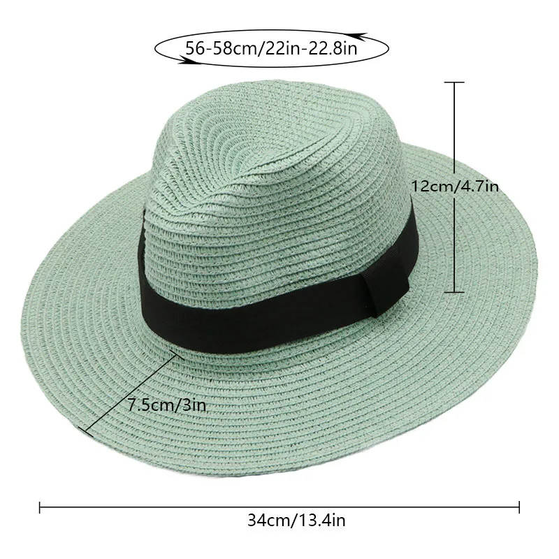 Panama Straw Hat Men Summer Straw Hat Wide-brimmed Outdoor Sun Visor Beach Hat