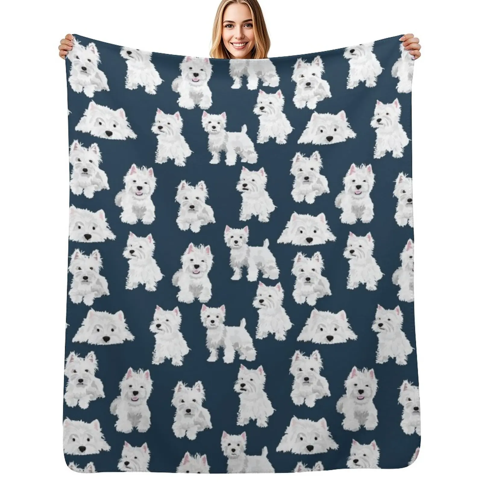 

Westie Throw Blanket Spring Fall Cozy Throw Blanket for Couch