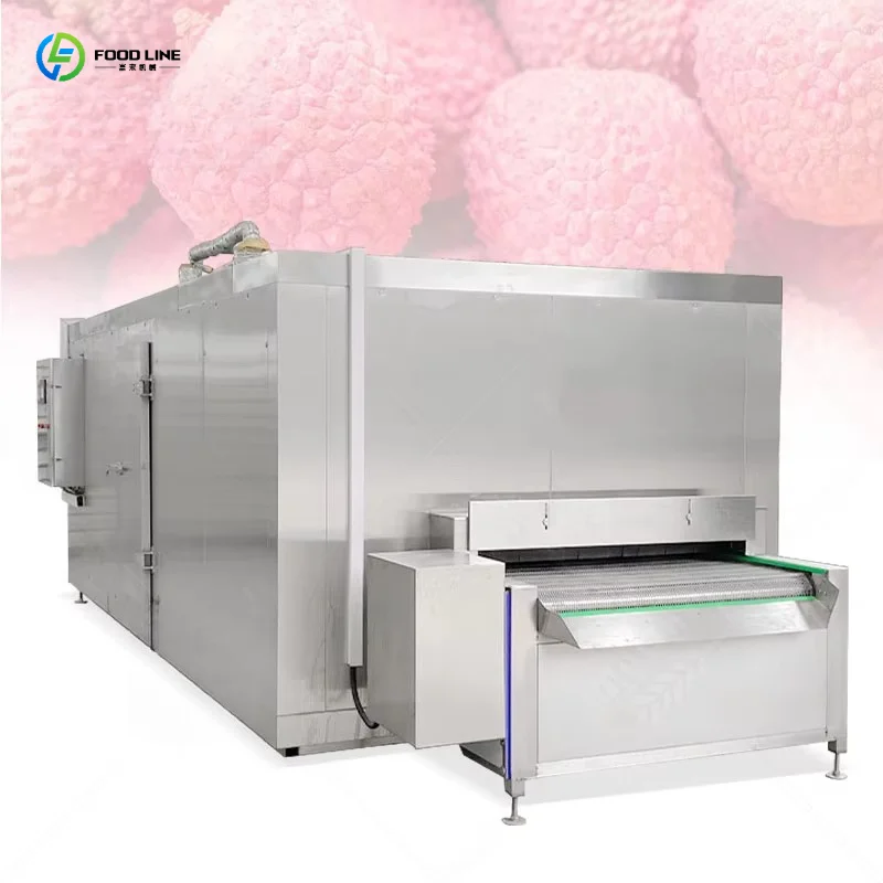 Factory Price Strawberry Conveyor Blast Freezer French Fries Liquid Nitrogen Quick Blast Tunnel Freezer Customized