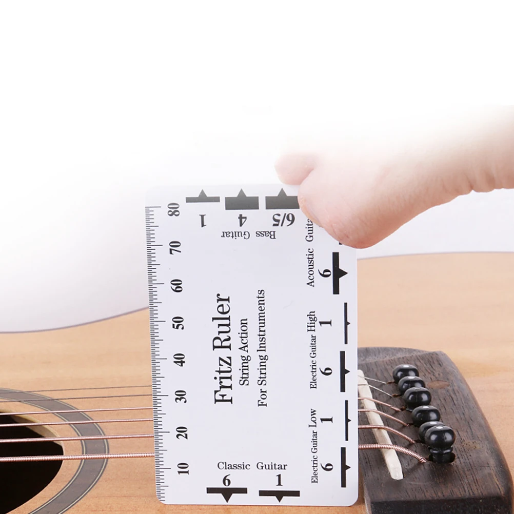 

2pcs Guitar Action Gauge Kit Electric Bass Classical String Height Tool Fret Spacing Measuring Adjustment Sound Tuning