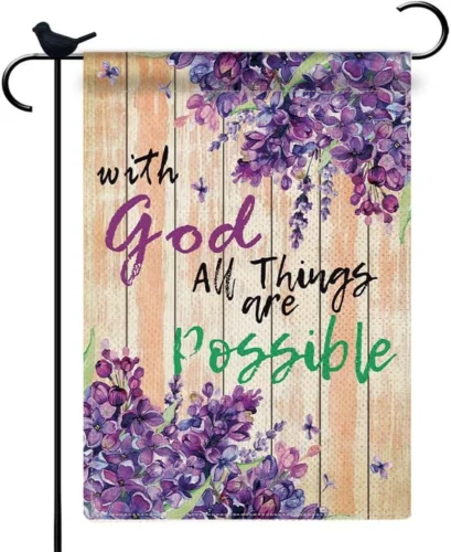 Religious Garden Flag with God All Things Are Possible Garden Flag Inspirational