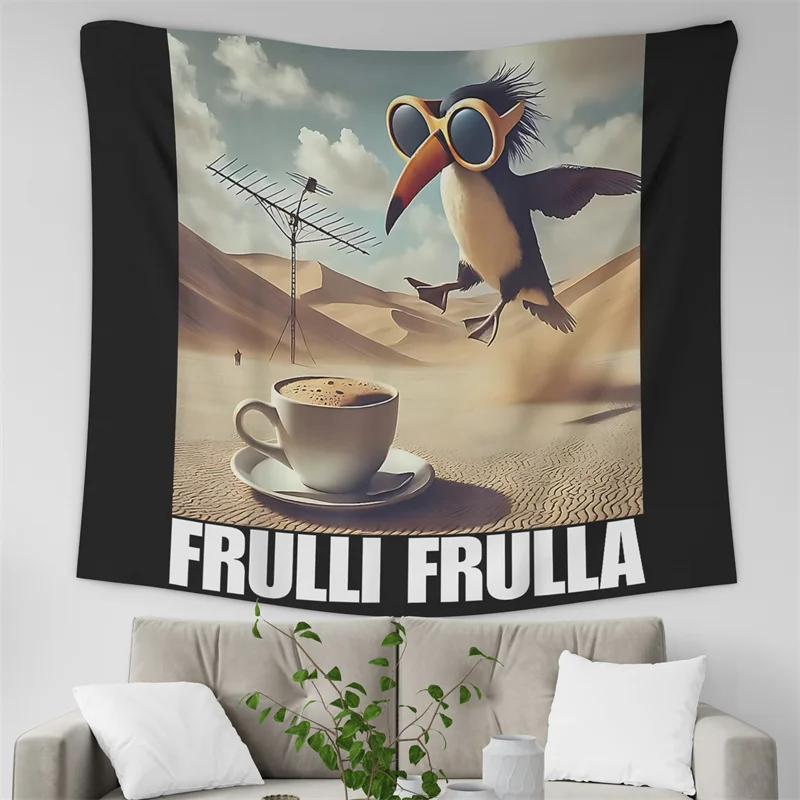 Gaslight Gatekeep Girlboss Frulli Frulla Italian Brainrot Tapestry Wall Hanging Art for Bedroom Living Room Decor College