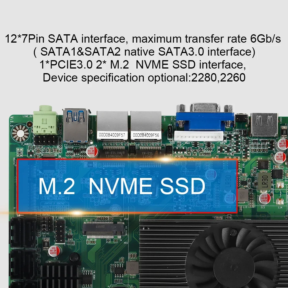 N5095 Nas 마더보드 12*7PIN SATA 1*DDR4 ~ 16GB 1000M LAN 1*M2_SSD NVME PCIE3.0 VGA HD 4K@60HZ