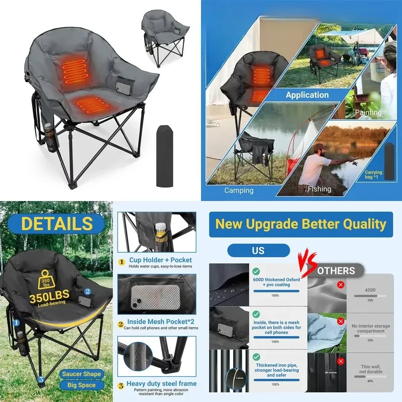 Outdoor Oversized Camping Chair - Kursi Bulat Lipat Luar Ruangan Mewah