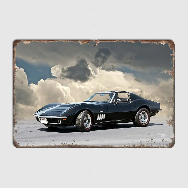 C3 Corvette Stingray Classic Sport Car Metal Sign Poster Garage Car Decoration Room Decor Automobile Club Tin Sign Home Decor