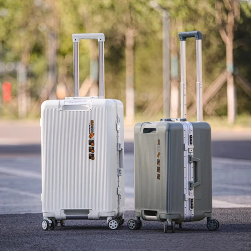 حقيبة سفر سميكة إطار من الألومنيوم كلمة المرور حقيبة أمتعة للجنسين 20-26 بوصة حقيبة حمل مع عجلات صامتة