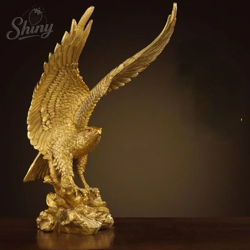 16.5 سنتيمتر النحاس معرض النسر زخرفة فنغ شوي مكتب غرفة المعيشة ديكور المنزل الحرف ديكور المنزل تمثال #5