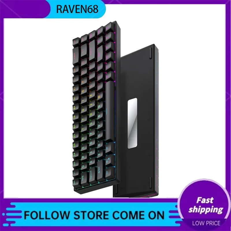 

Проводная механическая клавиатура Teamwolf RAVEN68, 8K, быстрый триггер, RGB-подсветка, механическая клавиатура для киберспорта и игр