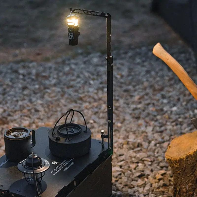 

Camping Lamp Stand Portable Desk Clamp Lantern Pole Height Adjustment Outdoor Light Stand For Backpacking Fishing Hiking