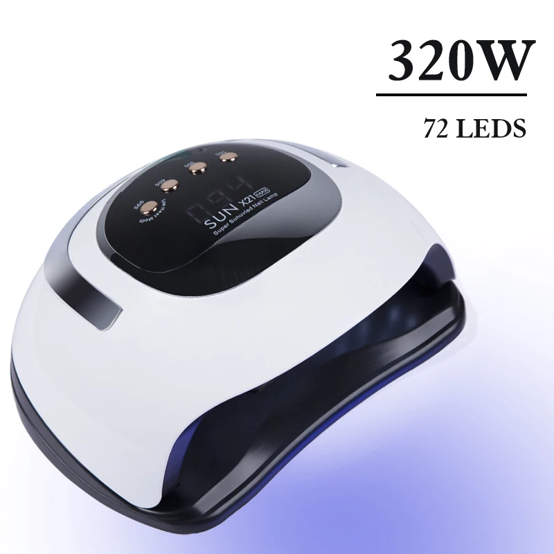 320W UV LED Nail Lamp 72LEDS Professional Gel Polish Drying Lamp with Automatic Sensing 4 Timer Nail Dryer Manicure Salon Tools