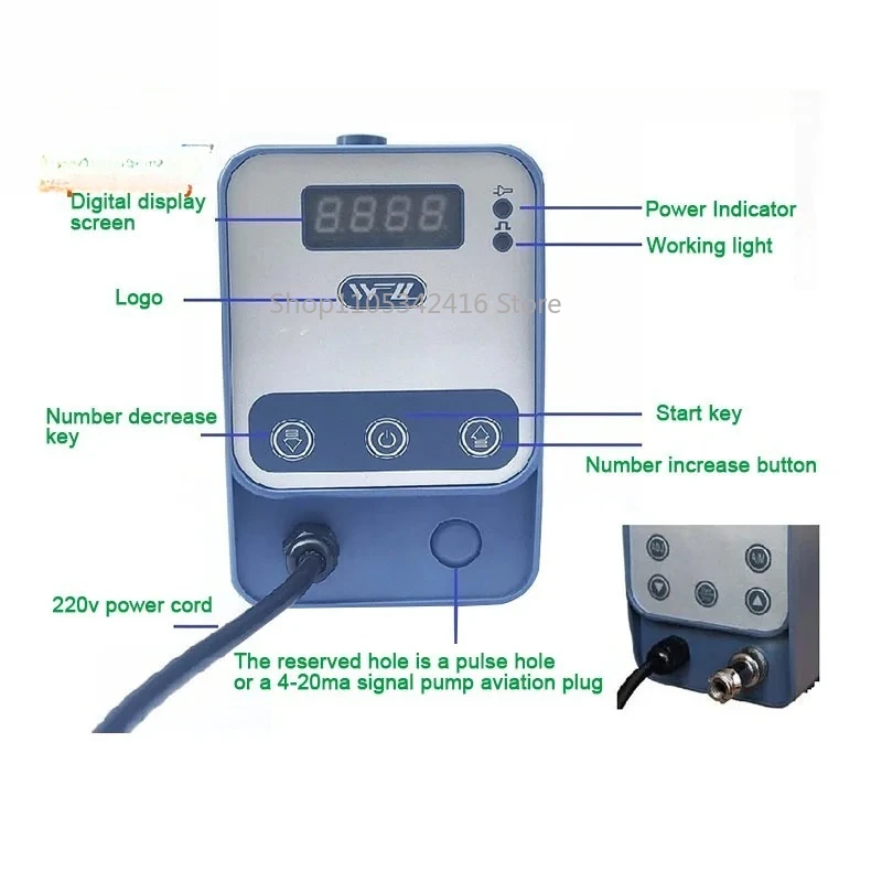 0-70L/H Adjustable Chemical Dosing Pump, Electronic Metering Pump for Acid Chlorine Liquid Swimming Pool Water Treatment