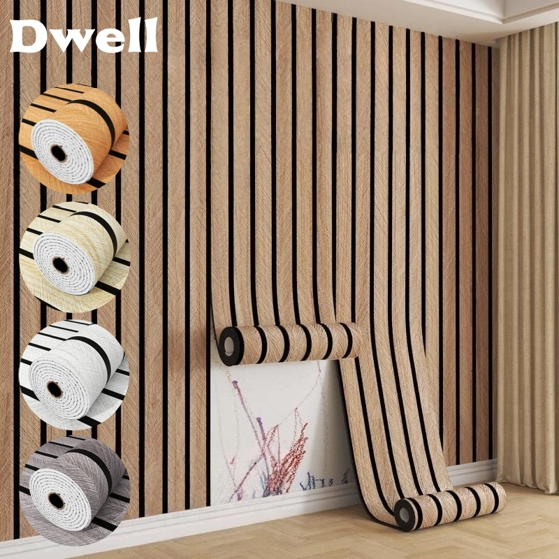 1 لفة ذاتية اللصق لوحة الحائط الخشب الحبوب Sxp رغوة ملصقات جدار للسقف غرفة المعيشة قشر وعصا خلفيات ديكور المنزل