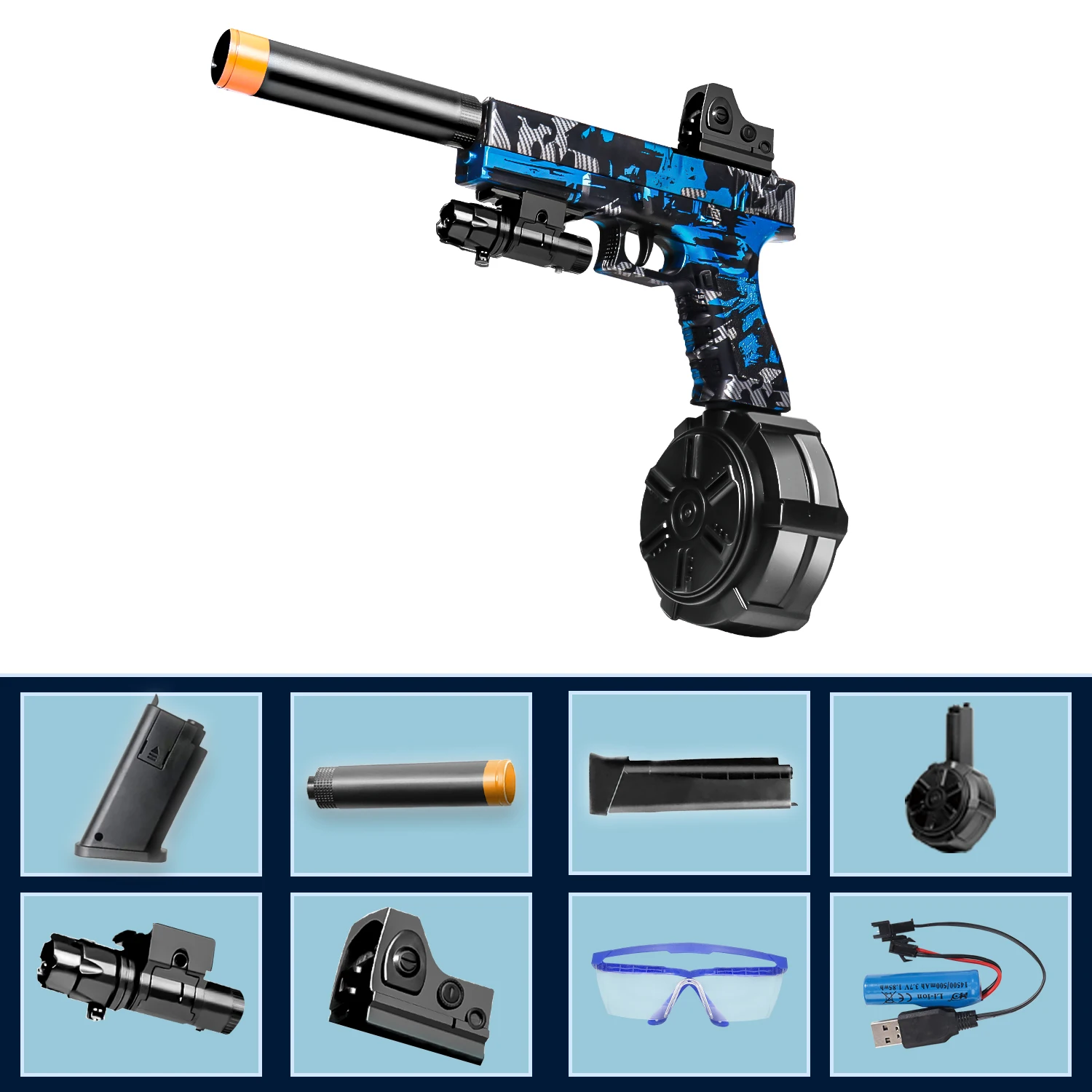 Electric gel gun! Toy pistol, automatic and fully automatic splatter ball toys, perfect for outdoor shooting games (no bullets)