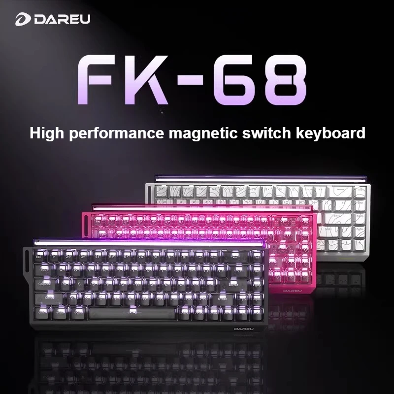 FK68 Wired Magnetic Switch Keyboard Customization RGB 8K Return Rate 0.01RT Ergonomic Esports Gaming Mechanical Keyboard Gift