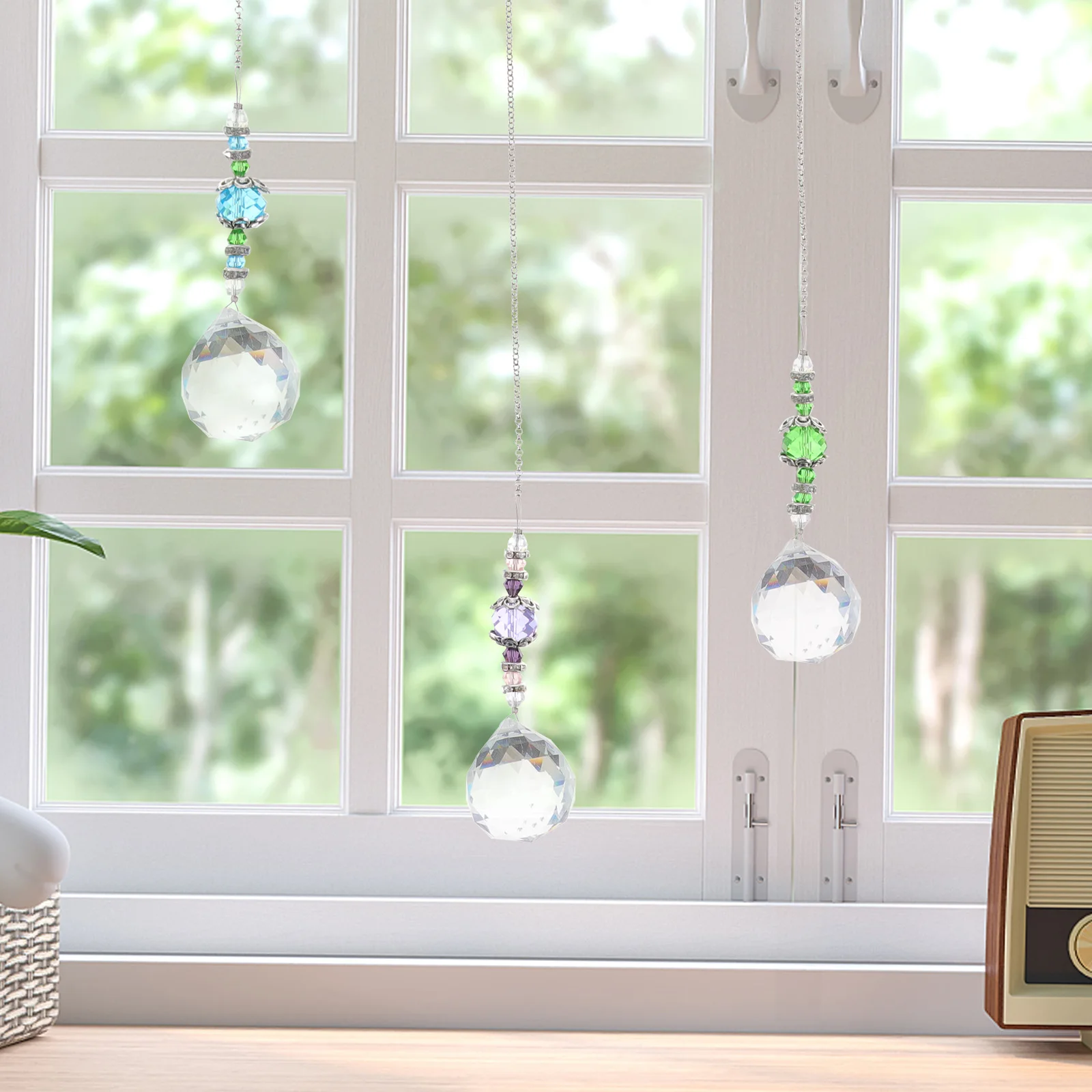 

4 White For Windows Pendant Lighting Window Hanging Home Ornament Suncatcher Decor Crystal Crystal Ornament For The Home Gifts