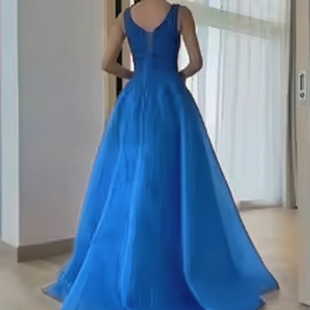 

Customized crystal sequined pleated A-line evening dress formal evening dresses birthday party prom gowns for women