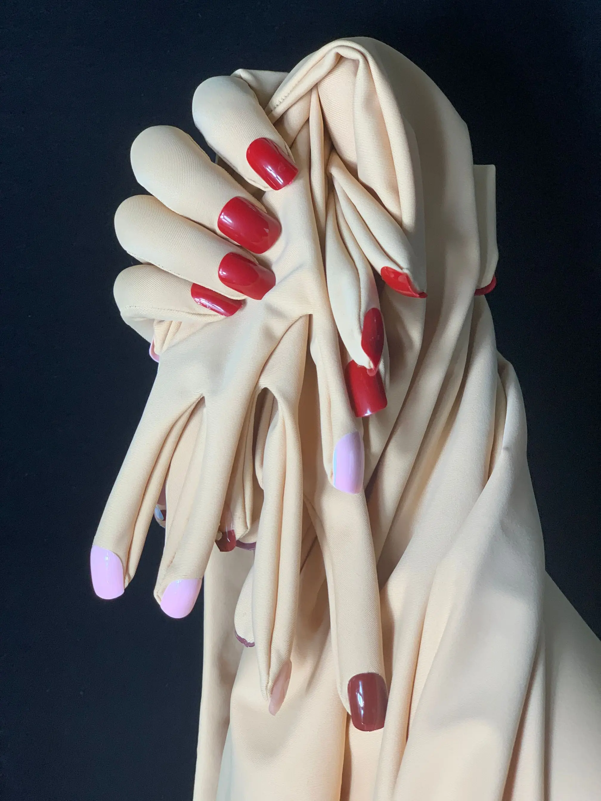 Cosplay Luxury Crossdressing Male To Female Customized Nails Service For Skin Kigurumi Zentai Gloves With Fake Nail Art