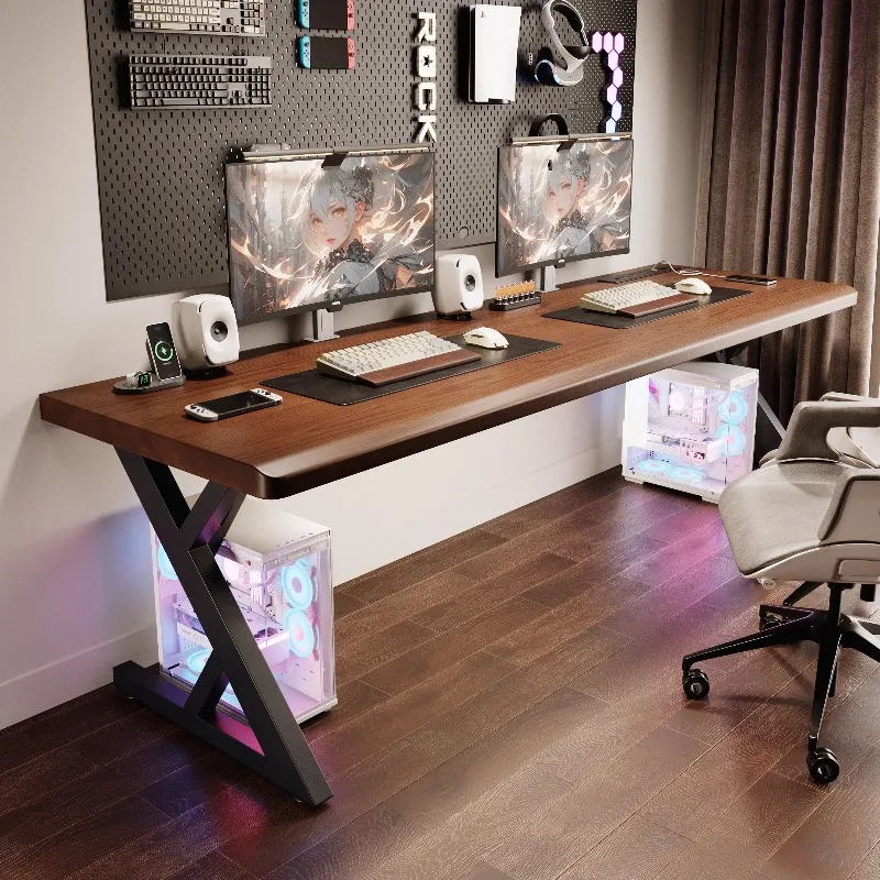 

Mechanical arm can be installed, all solid wood e-sports table, two-person computer table, desktop bedroom, home desk