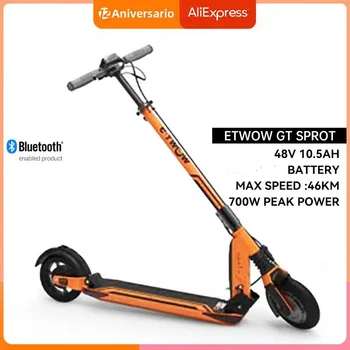 정품 e-twow GT 스포츠 최신 버전, 700W, 48V, 10.5ah 배터리, 전기 스쿠터, 46km 속도