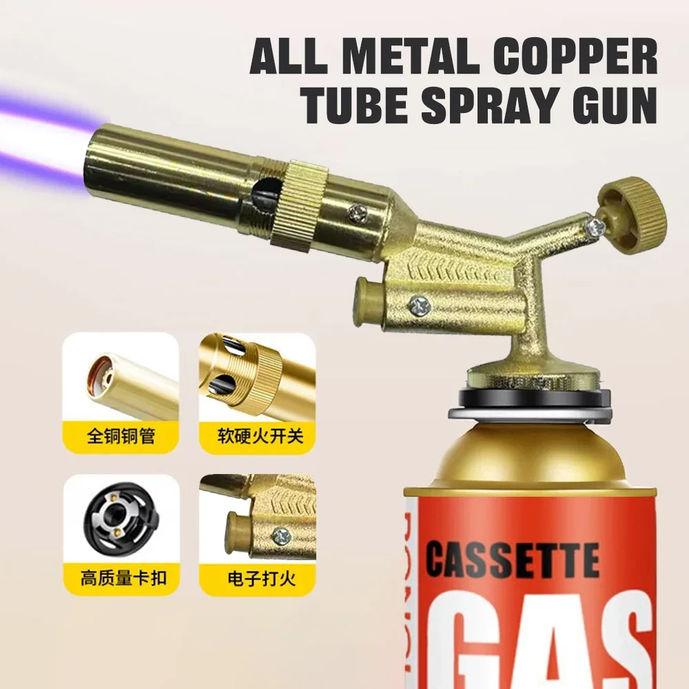 All-copper Fire-breathing Baking Gun Cassette Gas Gun Igniter High-temperature Household All-brass Welding Propane Welding Gun