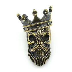 Brass Crown Skull Knife Beads Multi Tools Woven Paracord Outdoors DIY EDC Lanyard Pendants Key Ring Accessories Pearl Hangings