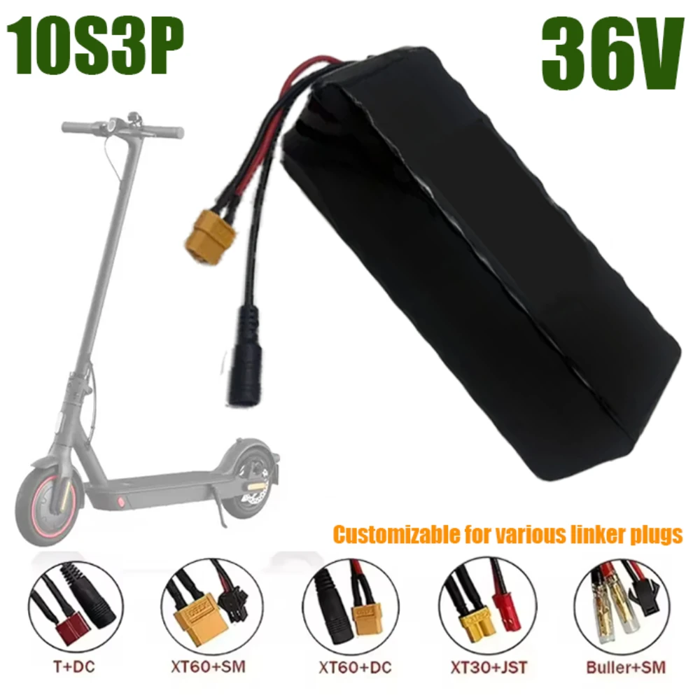 حزمة بطارية ليثيوم أيون 18650 قابلة لإعادة الشحن، بطارية 36 فولت 10S3P 9000 مللي أمبير في الساعة، BMS مدمجة، مناسبة لبطاريات سلسلة Kugoo S1، S2، S3