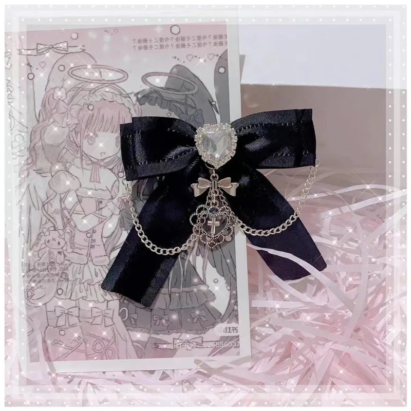 Japanische Kawaii Mädchen Mini Rand Clip Exquisite süße Kette Doppel Pferdeschwanz süße Mädchen Schmetterling Haarspange koreanische Haar-Accessoires