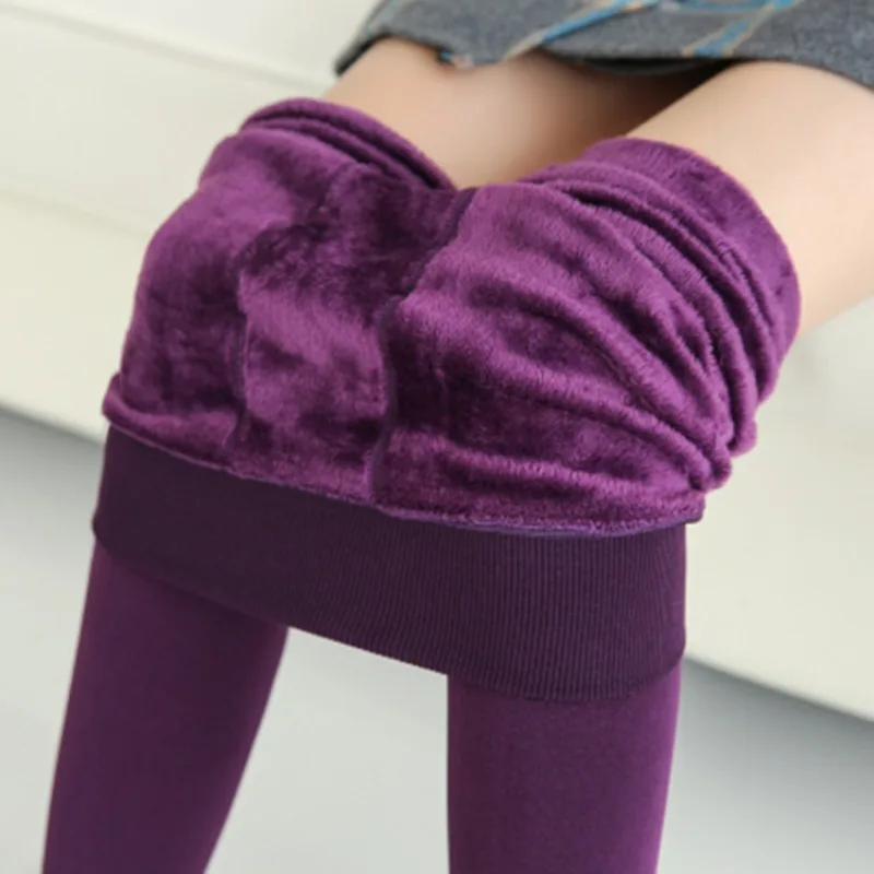 Damen-Perlen-Samt-Leggings mit Fleecefutter, dicke warme einteilige Thermohose für Herbst und Winter, dehnbare Damen-Unterhose. – Detail 5