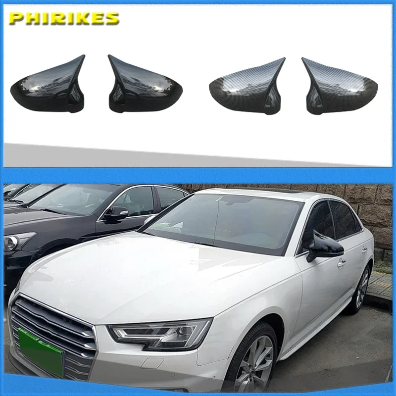 

For Audi A4 A5 B9 Side Mirror Caps (Carbon Look) 2017 2018 2019 S4 S5 RS5 allroad Quattro replace Covers