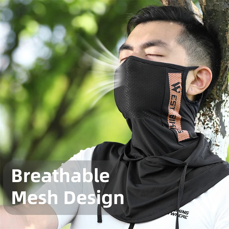 WEST BIKING Cycling Cap Summer Cool Balaclava Ice Silk Anti-UV Full Face Cover Scarf Bicycle Sport Headwear Bike Helmet Liner