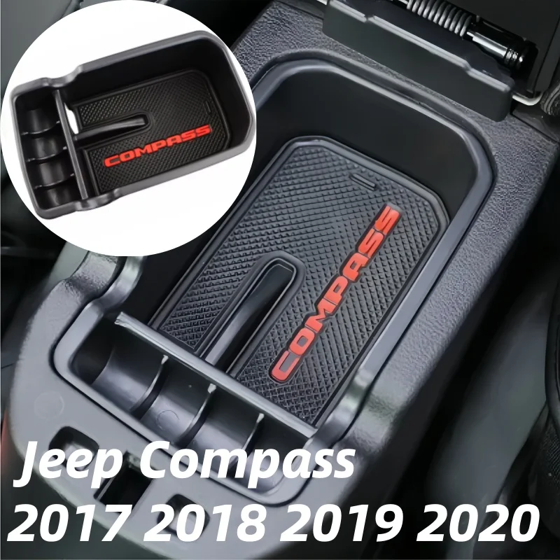 

Car Central Console Armrest Box Storage Container Organizer Holder Tray For Jeep Compass 2017 2018 2019 2020 Accessories