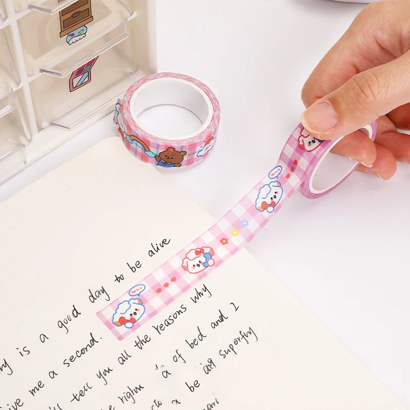 8 Piece 5m Masking Tape Decorative Adhesive Scrapbooking Bear Rabbit Album Stationery Washi Tape Stationery Stickers Photo Diary