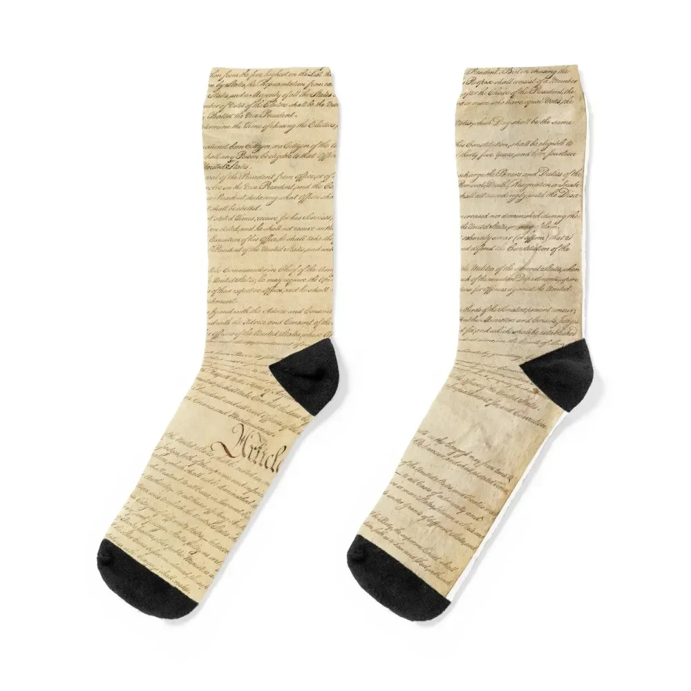 

Original Page 3 of the United States Constitution Socks Novelties winter anti slip football Lots Men Socks Women's