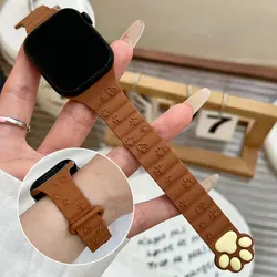 Cute Stereoscopic Cat Claw strap for Apple Watch Model iwatch Series 9 Ultra Magnetic Silicone strap 87654 3-2 SE