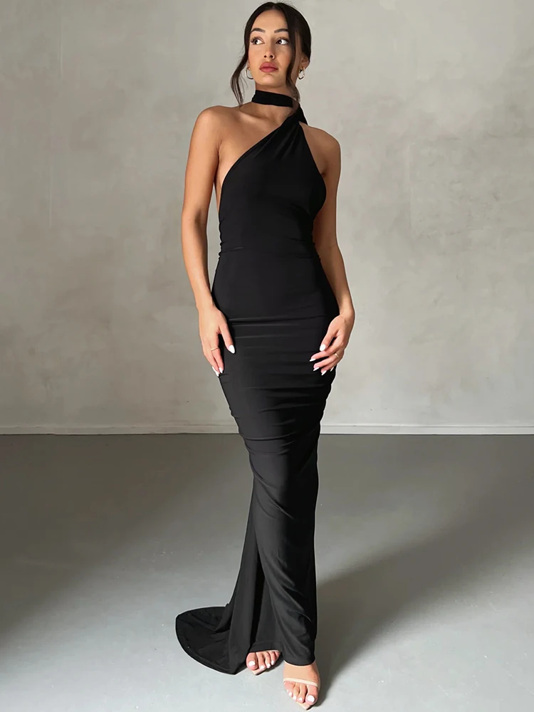 新品未使用】グレーのドレス スパンコール セクシー タイト☆ロング