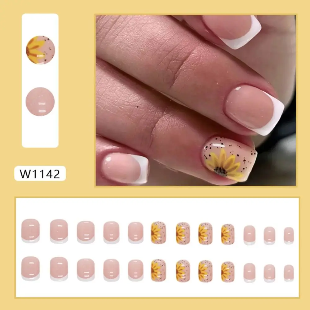 Unhas falsas redondas curtas com tampa completa, pontas destacáveis do prego para o salão de beleza, a zebra e as listras, novas