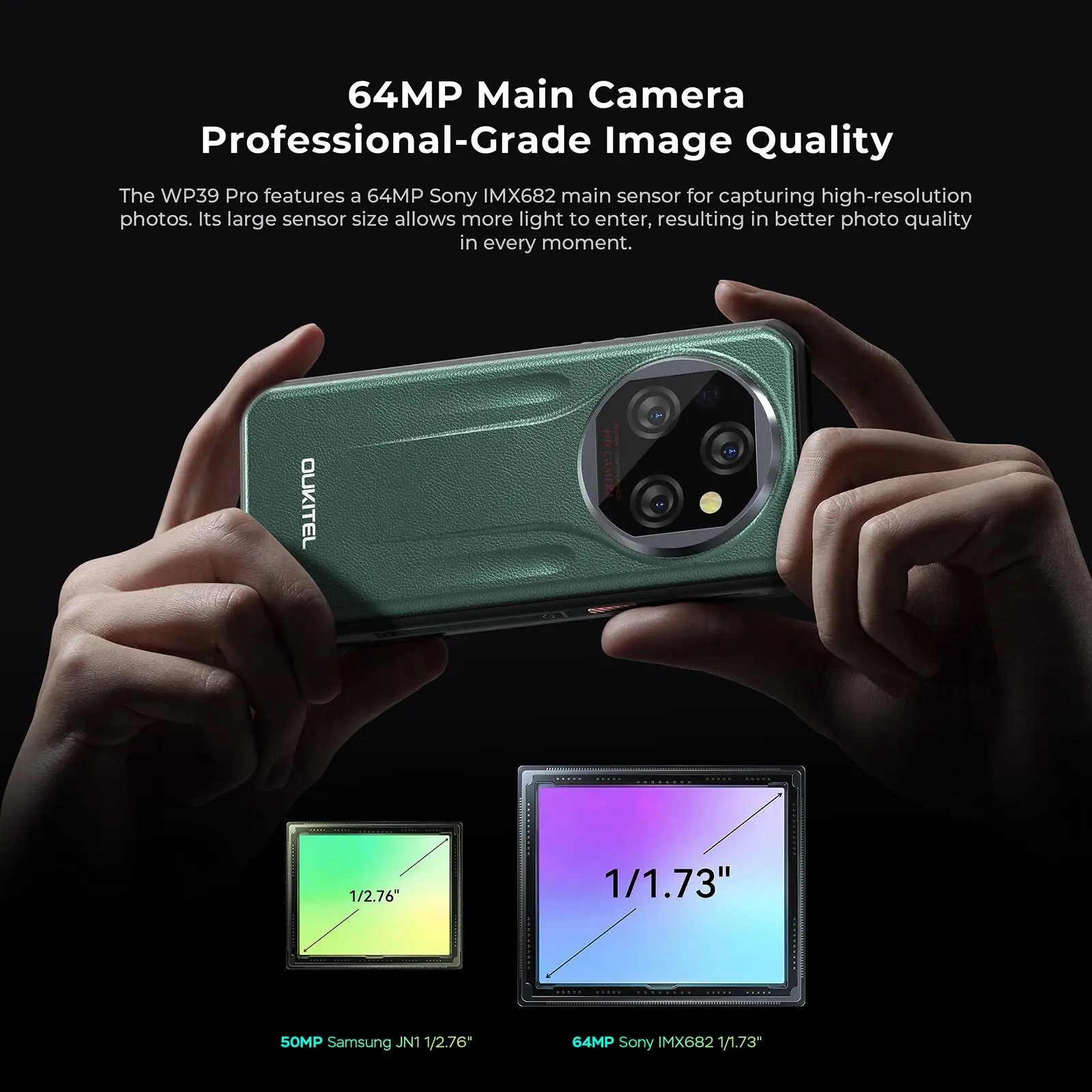 Oukitel WP39 Pro 5Gสมาร์ทโฟนที่ทนทาน 6.6 นิ้วFHD + IPS 12GB + 512GB 64MPกล้อง 11000MAhแบตเตอรี่Night Vision Android 14 NFC