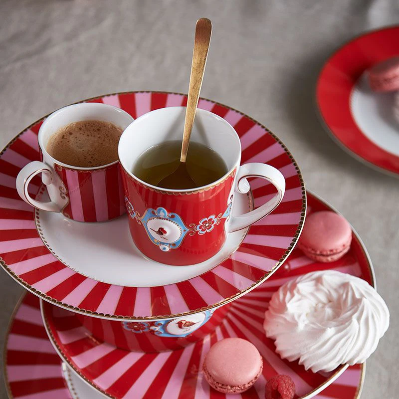 Dutch Pip Studio Aiqingniao Badge Embossed Color Matching Ceramic Mug Coffee Mug Ceramic Mug Kawaii Cup Tea Cup Cups