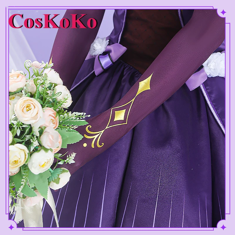 CosKoKo Fischl Cosplay Anime Spiel Genshin Impact Kostüm Elegantes süßes Hochzeitskleid Frauen Halloween Party Rollenspiel Kleidung