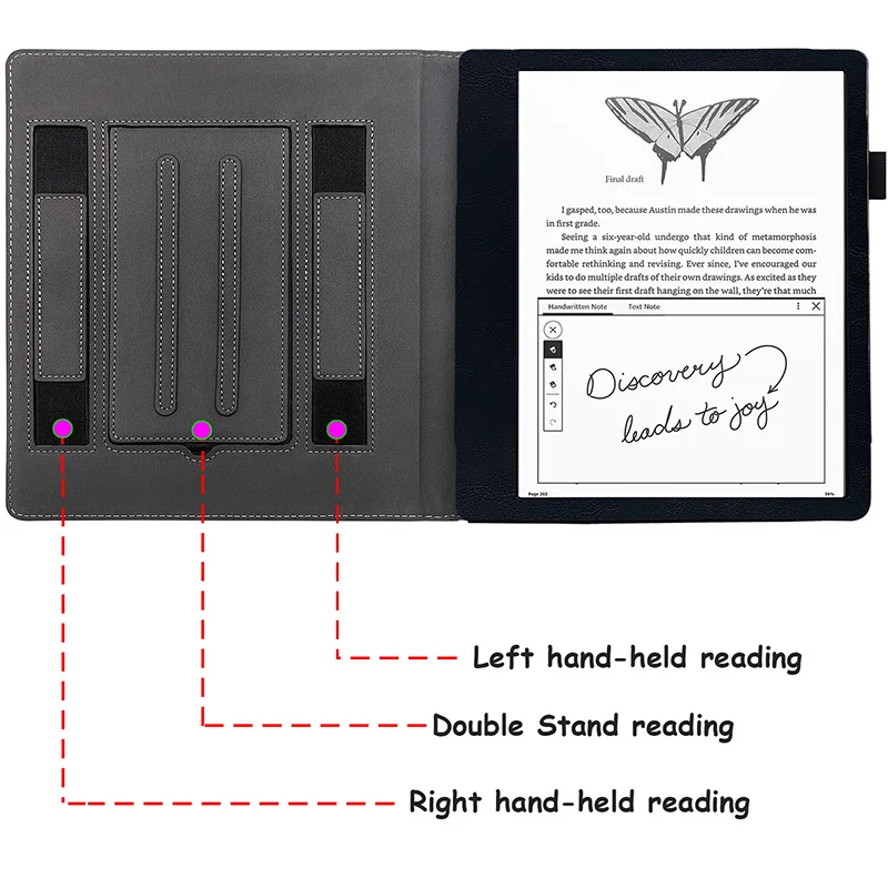 Stand Case for Kindle Scribe 10.2 Inch (2022 Released) –Two Hand Straps PU Leather Cover with Pen Holder for Kindle Scribe