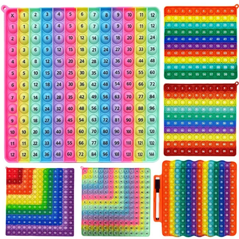 Jouet d'apprentissage et éducatif pour enfants 12x12, Table de Multiplication alphanumérique, jouets à presser, jouet de soulagement de la pression pour enfants