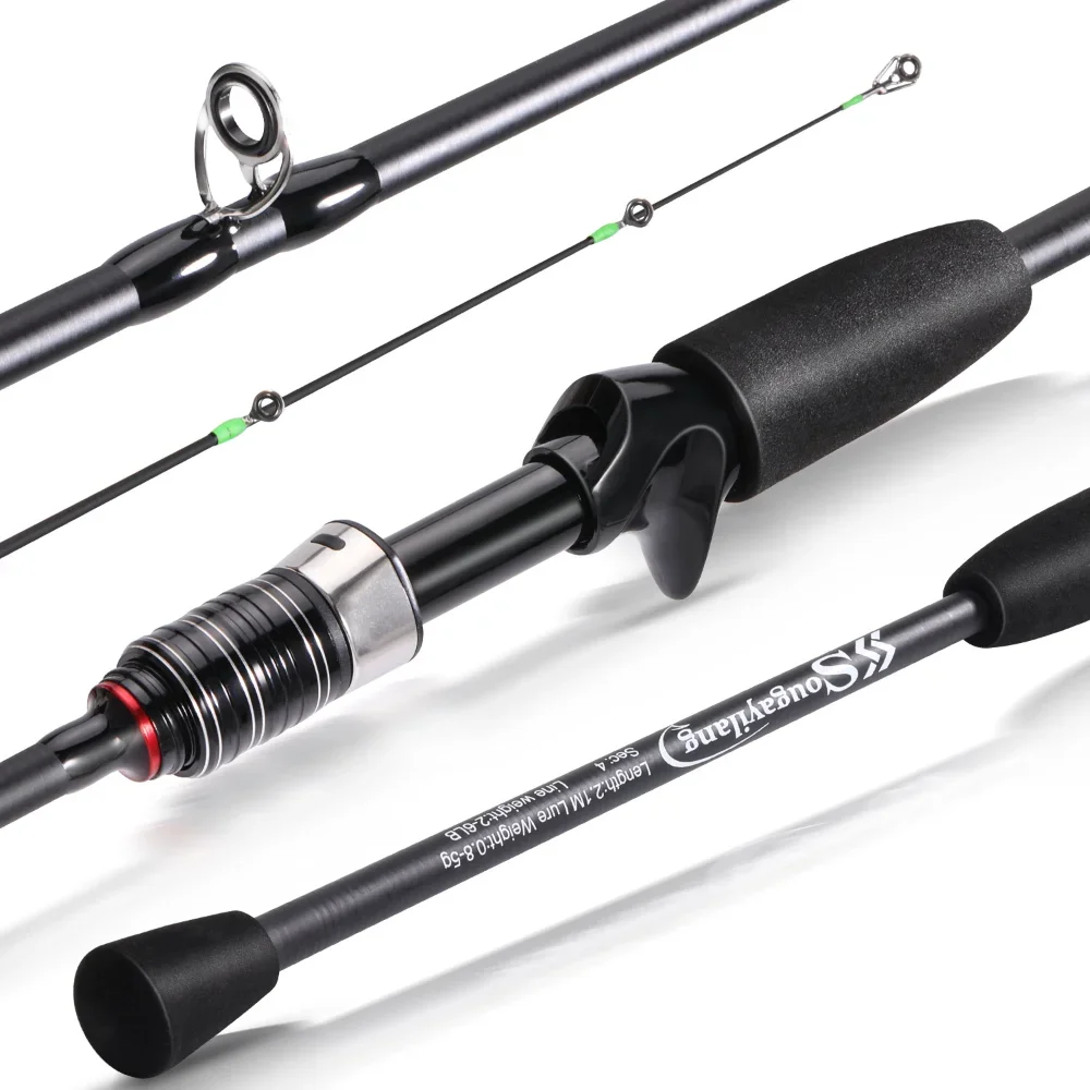 Sougayilang Spinning Fishing Rod 1.8m,2.1m UltraLight Carbon Fiber Rod Pole EVA Handle Baitcasting Fishing Rod for fishing pesca - view 2